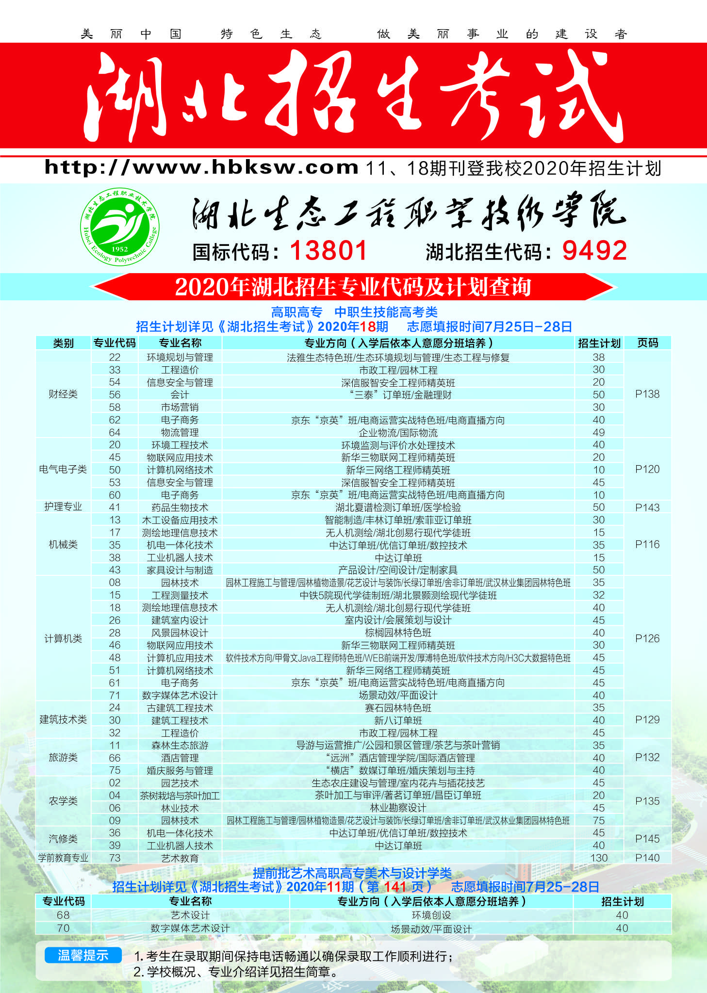 2020年湖北生态工程职业技术学院(技能高考)(提前批美术类)填报代码查询.jpg